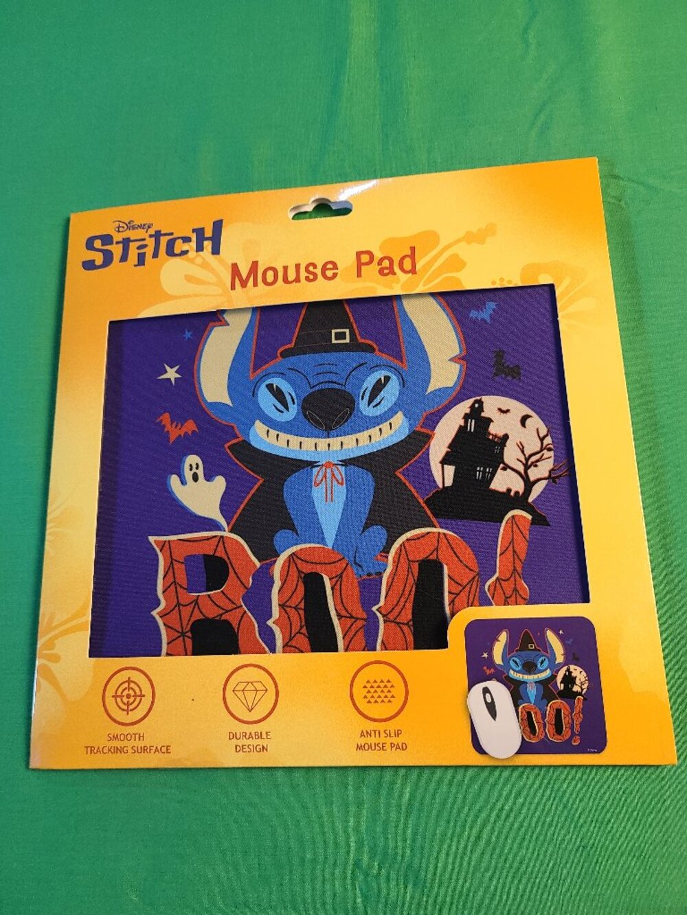 Disney Stitch Halloween Boo Mouse Pad New Sealed 8.5”x8.5” Lilo & Stitch.